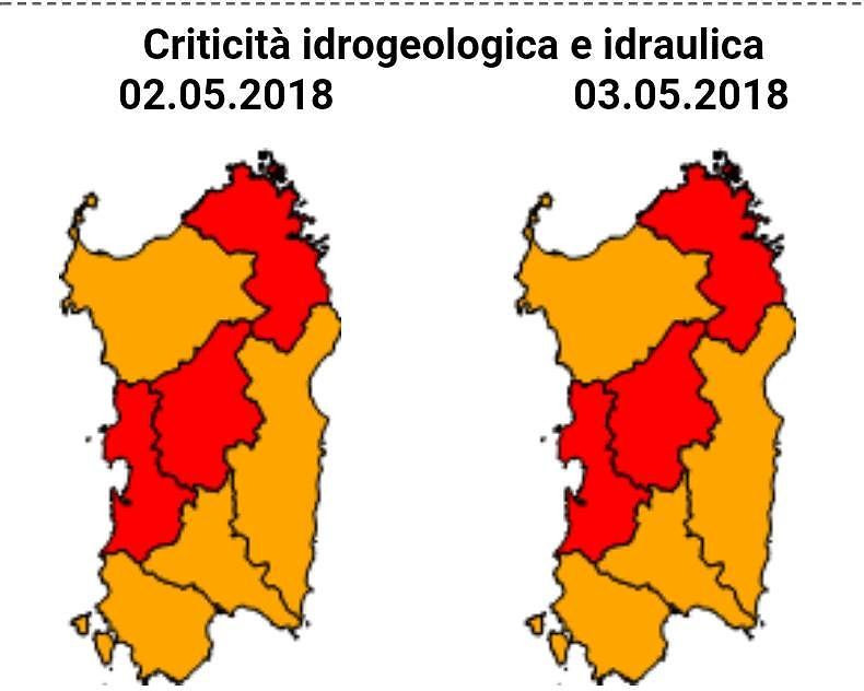 Allerta rossa e allerta arancione, ecco la mappa del maltempo in Sardegna oggi e domani