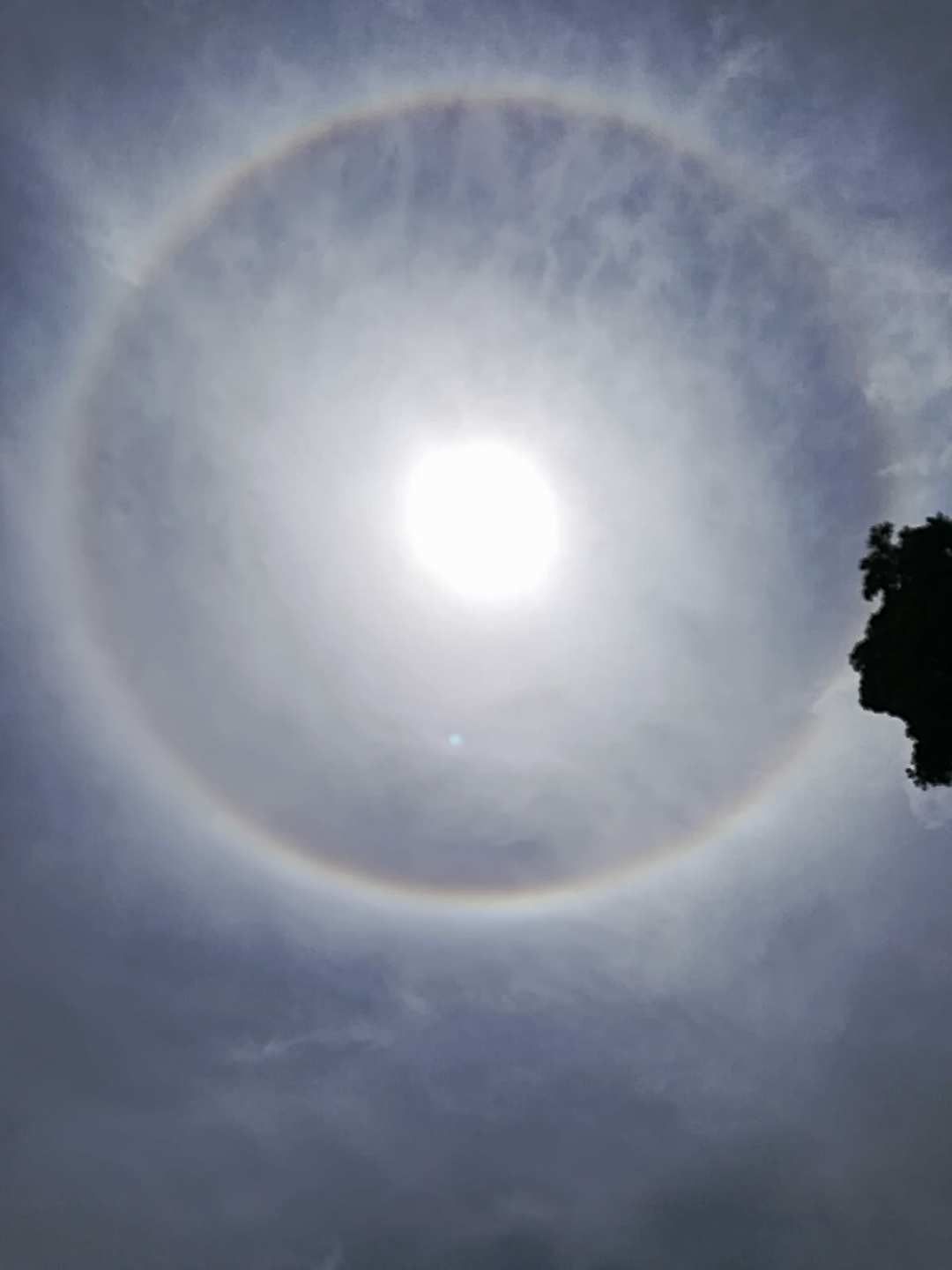 Un arcobaleno perfetto attorno al sole: tutti con gli occhi all’insù nel Cagliaritano