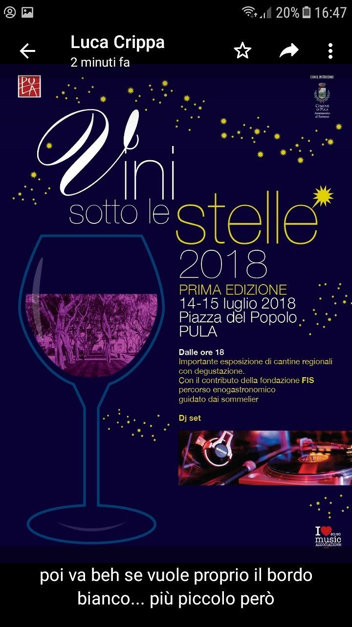 Pula, via alla prima edizione di Vini sotto le stelle