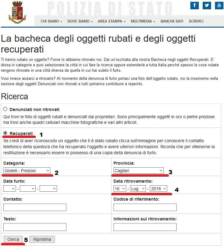 Furti in casa a Cagliari, monili e oggetti recuperati dalla polizia: ecco come riaverli