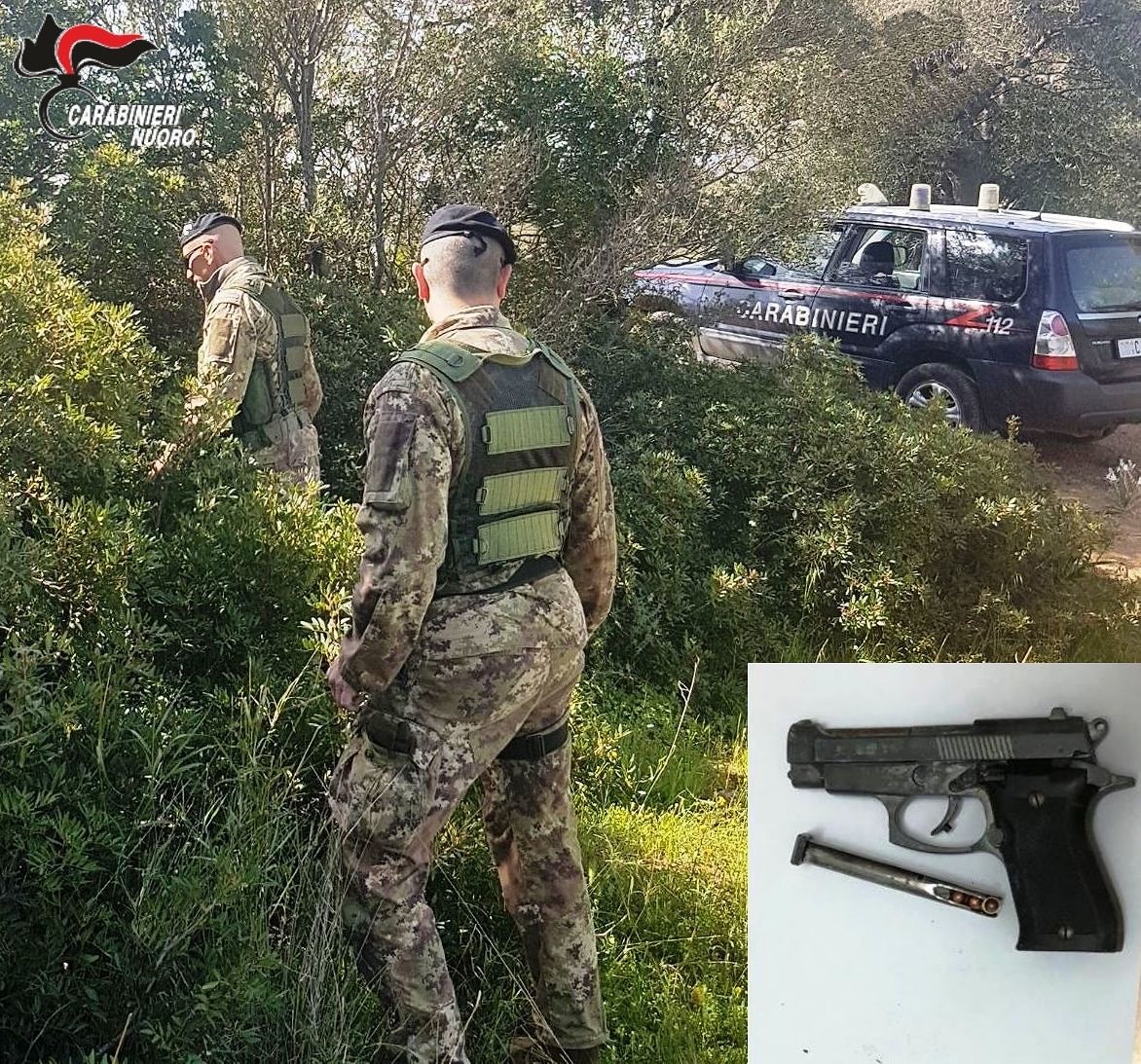 Una pistola e decine di munizioni ritrovate nelle campagne fra Arzana e Villagrande
