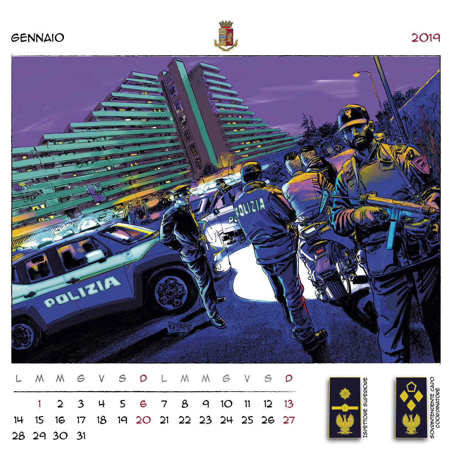Calendario della Polizia di Stato 2019