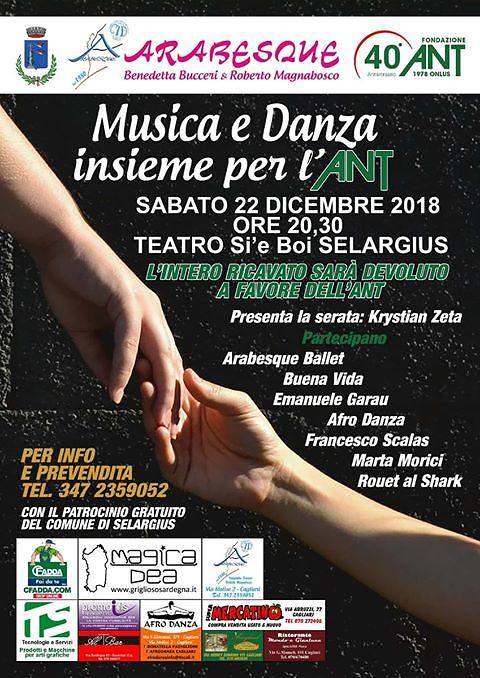 Selargius, serata di musica e danza per aiutare la Fondazione ANT