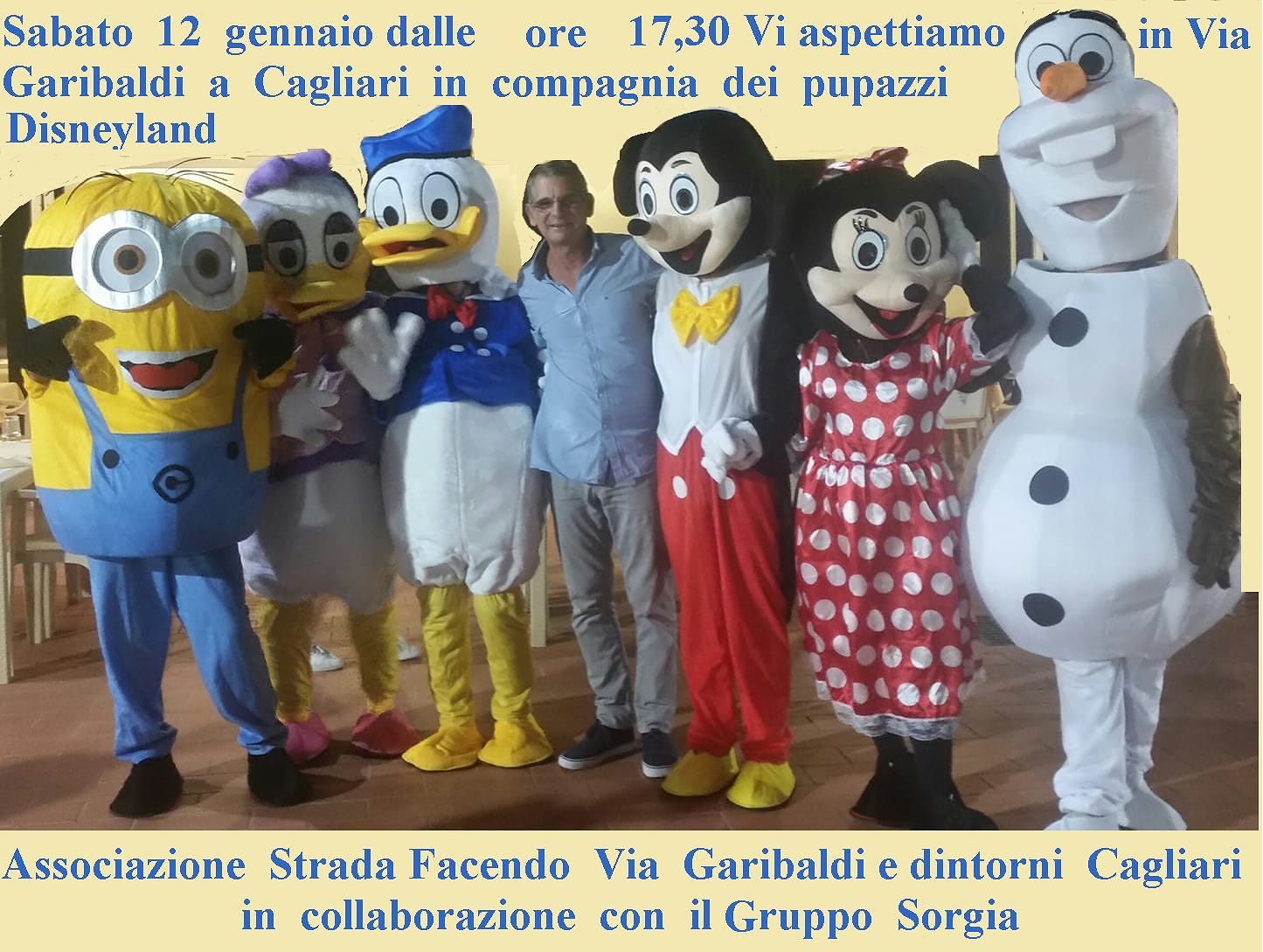 Cagliari, sfilata dei pupazzi Disney in via Garibaldi e premiazione delle letterine di Babbo Natale