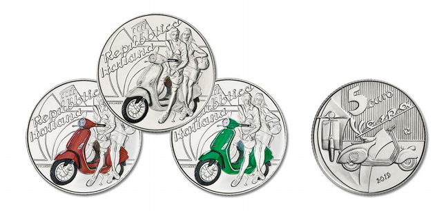 Arriva la nuova moneta da 5 euro: è tricolore e dedicata alla Vespa