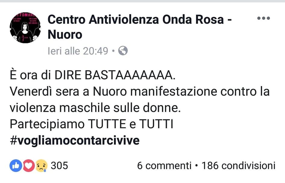 Ennesimo femminicidio in Sardegna, Nuoro scende in piazza: “Basta con la violenza maschile”