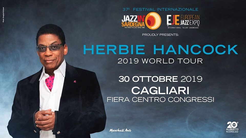 Il grande pianista e compositore americano Herbie Hancock arriva a Cagliari il 30 ottobre