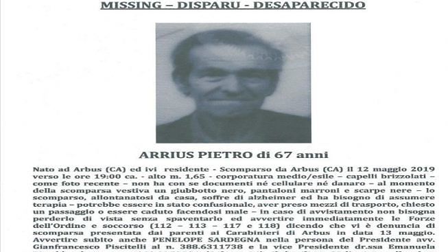 Arbus, quarto giorno di ricerche per trovare Pietro Arrius: ancora nessuna traccia