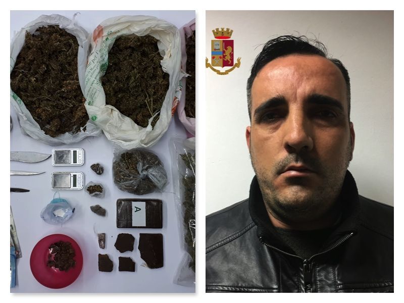 Pirri, in un appartamento in via del Lentisco un market della droga: 39enne in arresto