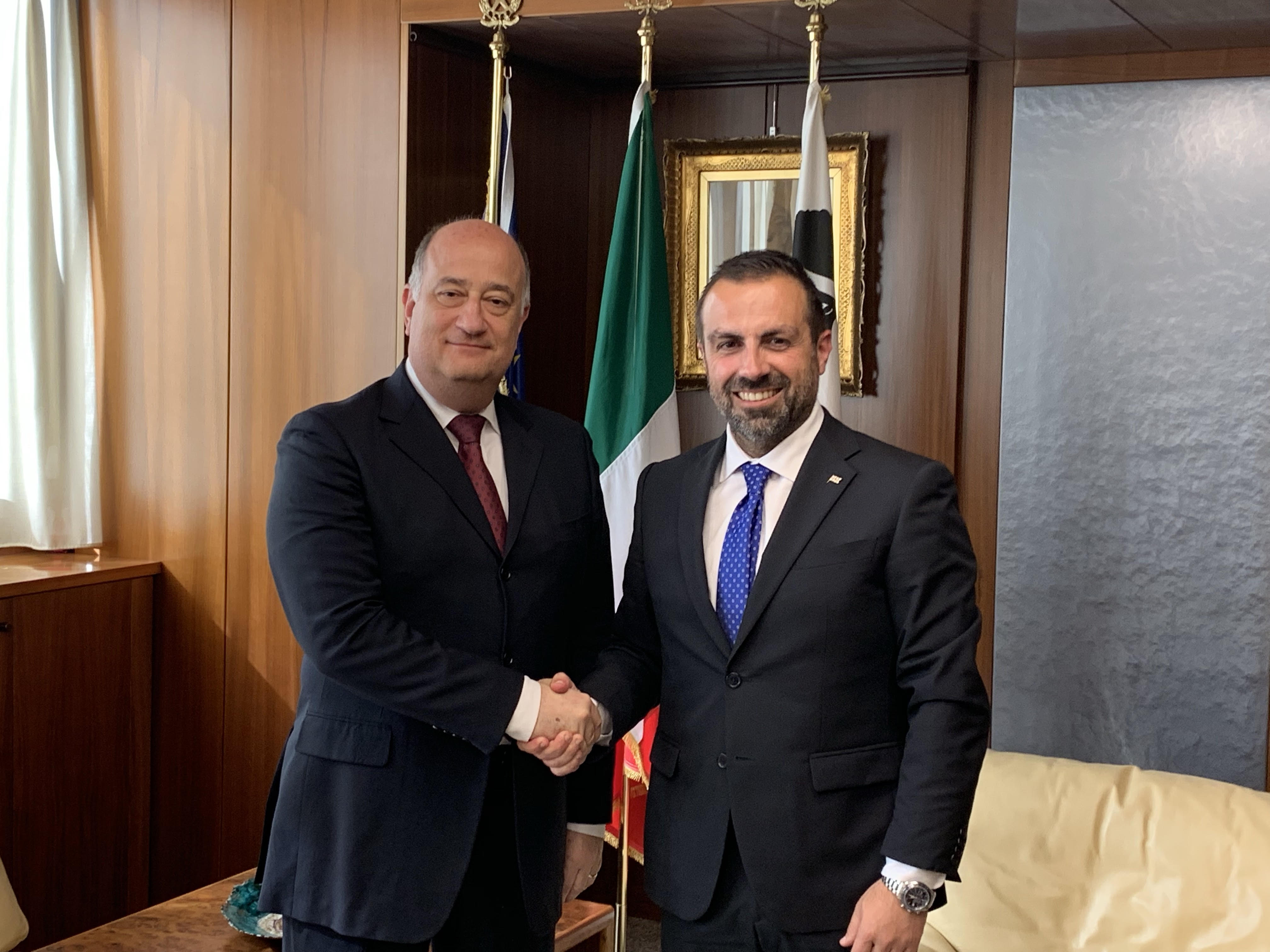 Visita ufficiale in Consiglio regionale del Prefetto di Cagliari Bruno Corda