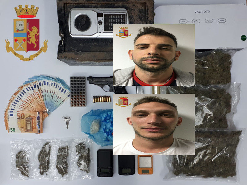 Cagliari, droga nascosta dentro la cassaforte e una pistola: due giovani in manette