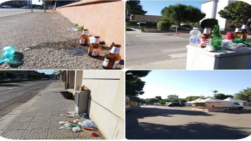 Cagliari, tappeto di rifiuti dopo il concerto di Vasco: bottiglie e resti di panini sino a piazza dei Centomila