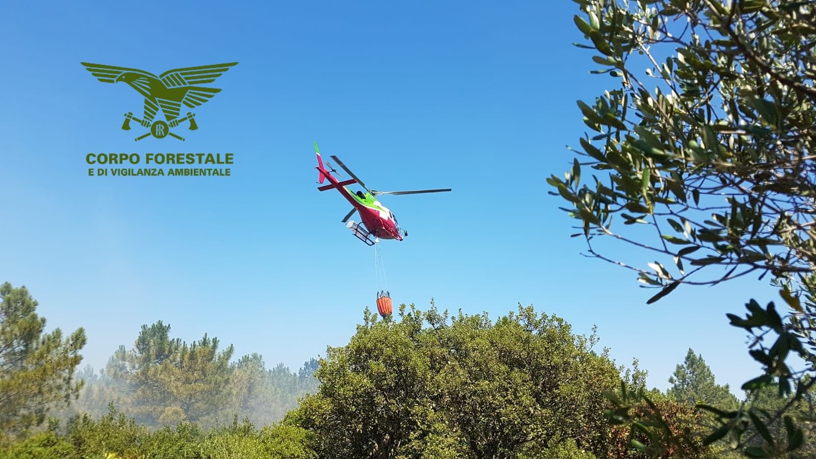 Incendio a Talana, la Forestale interviene con un elicottero