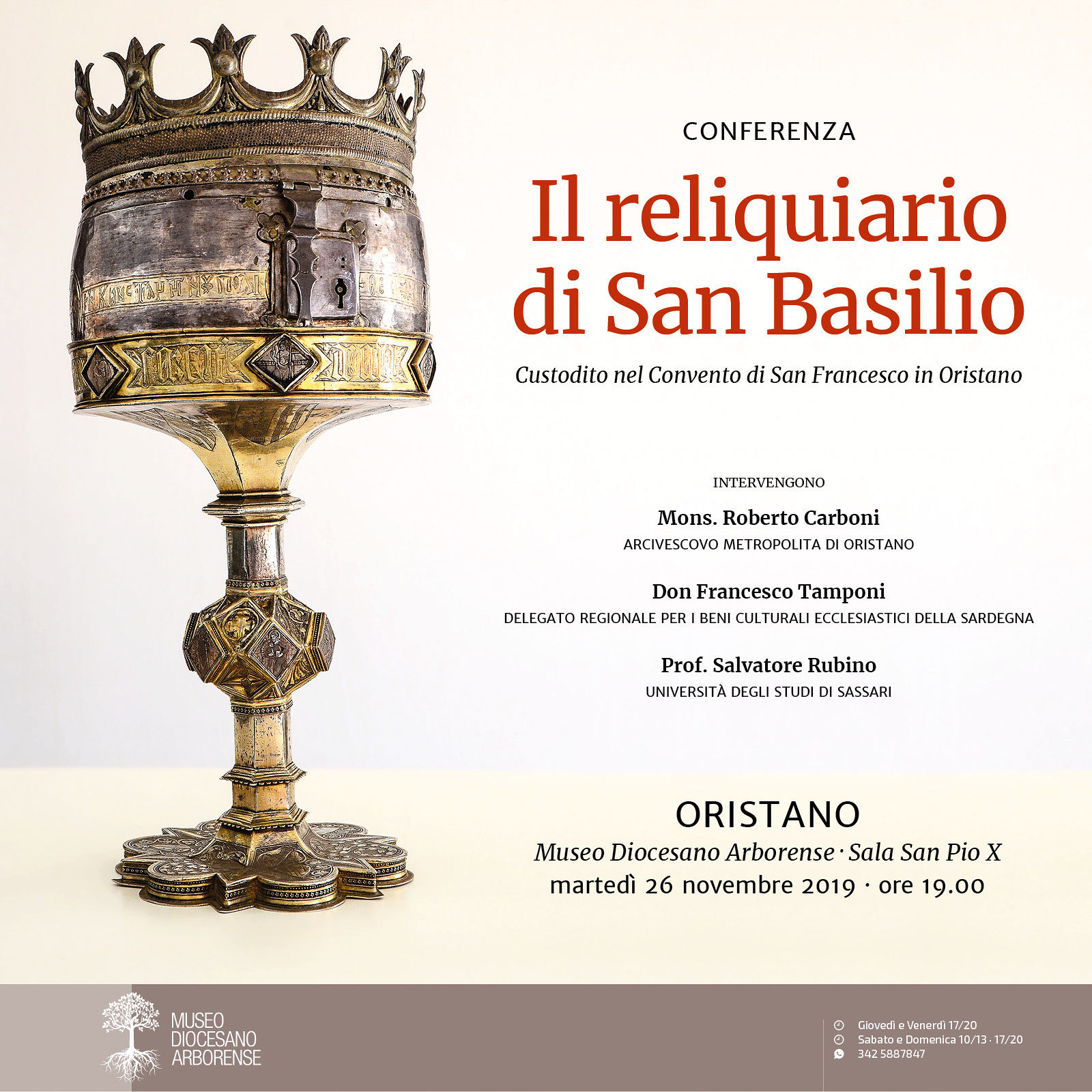 Il reliquiario di “San Basilio”: conferenza a Oristano