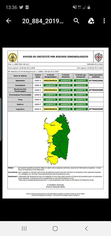 Nuova allerta meteo in Sardegna: “Adottate la massima prudenza negli spostamenti”