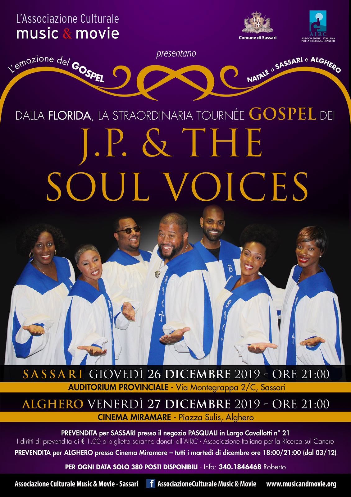 A Sassari e Alghero “L’emozione dei Gospel” con la tournée dei J.P. & The Soul Voice