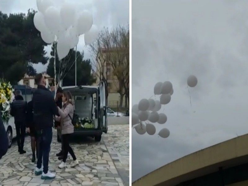 Palloncini bianchi e lacrime a Cagliari per l’addio a Stefano Boi: “Sarai sempre con noi”