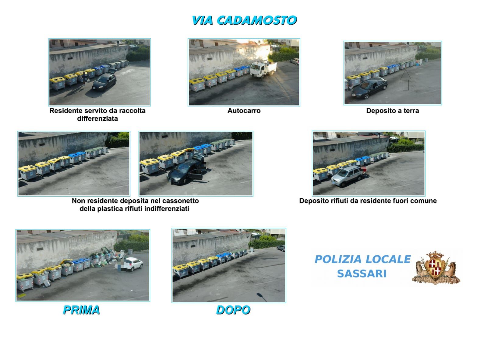 Foto-trappole a Sassari, oltre 70 persone sanzionate per abbandono di rifiuti