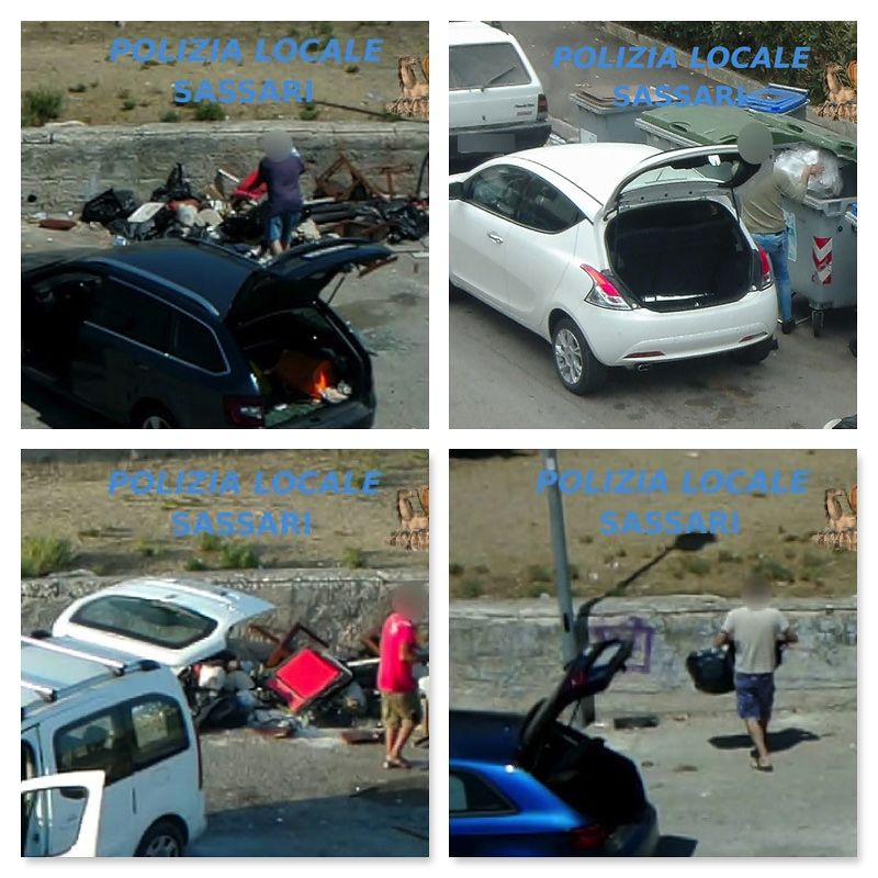 Fototrappole in azione a Sassari, individuati i “furbetti” che scaricano rifiuti dall’auto