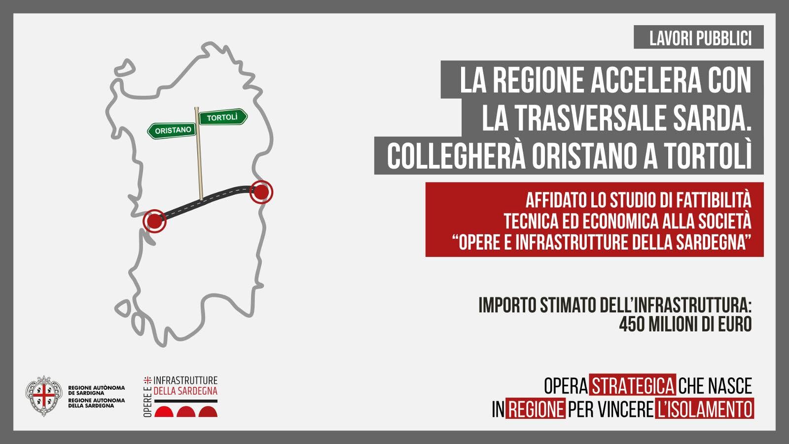 Trasversale sarda Oristano-Tortolì, affidata la predisposizione del progetto di fattibilità