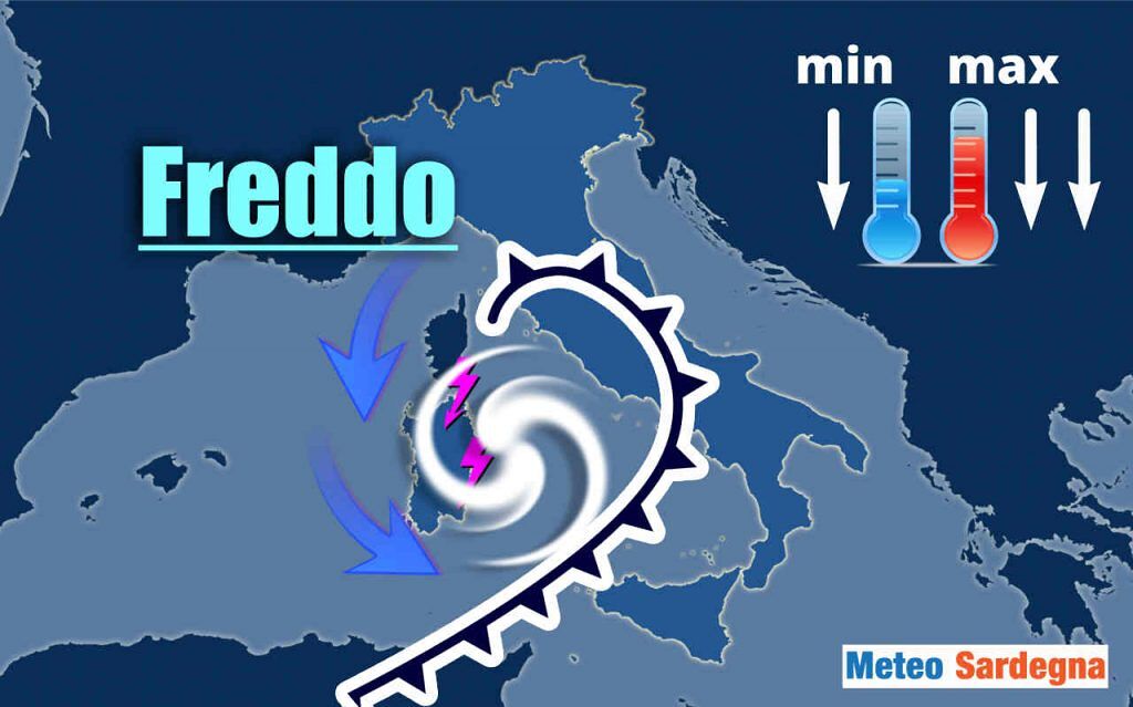 Sulla Sardegna piomba un “mini ciclone”, arrivano forte pioggia e neve sul Gennargentu