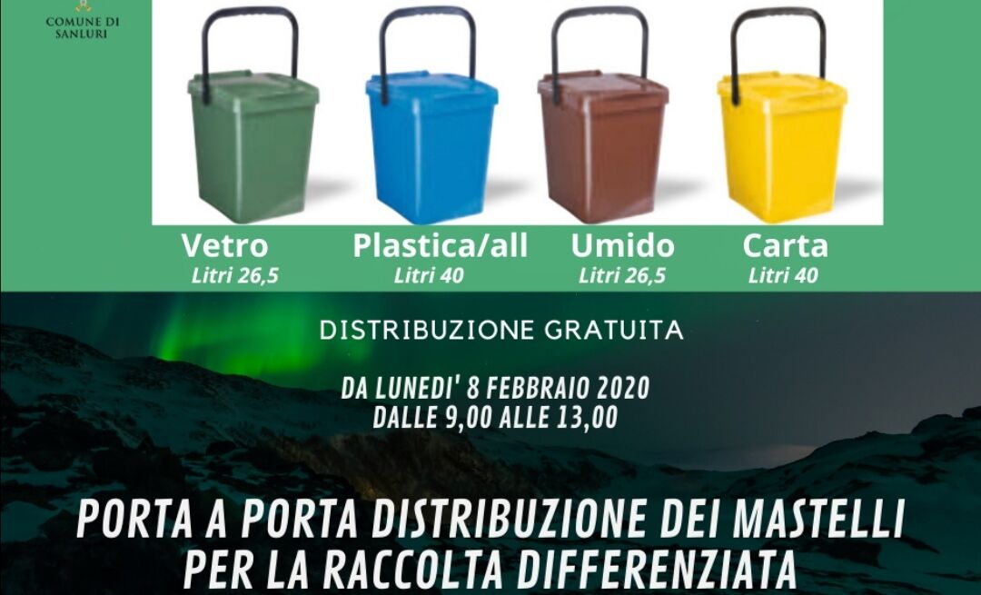 Sanluri, in arrivo 14mila nuovi mastelli per la raccolta differenziata dei rifiuti