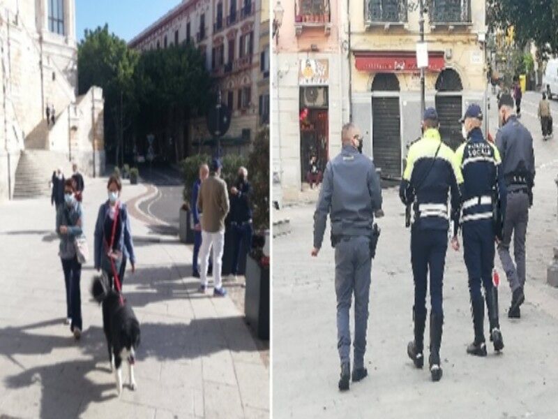 Cagliari, deserto “rosso” nelle vie dello shopping: controlli di polizia e finanza in piazza Yenne