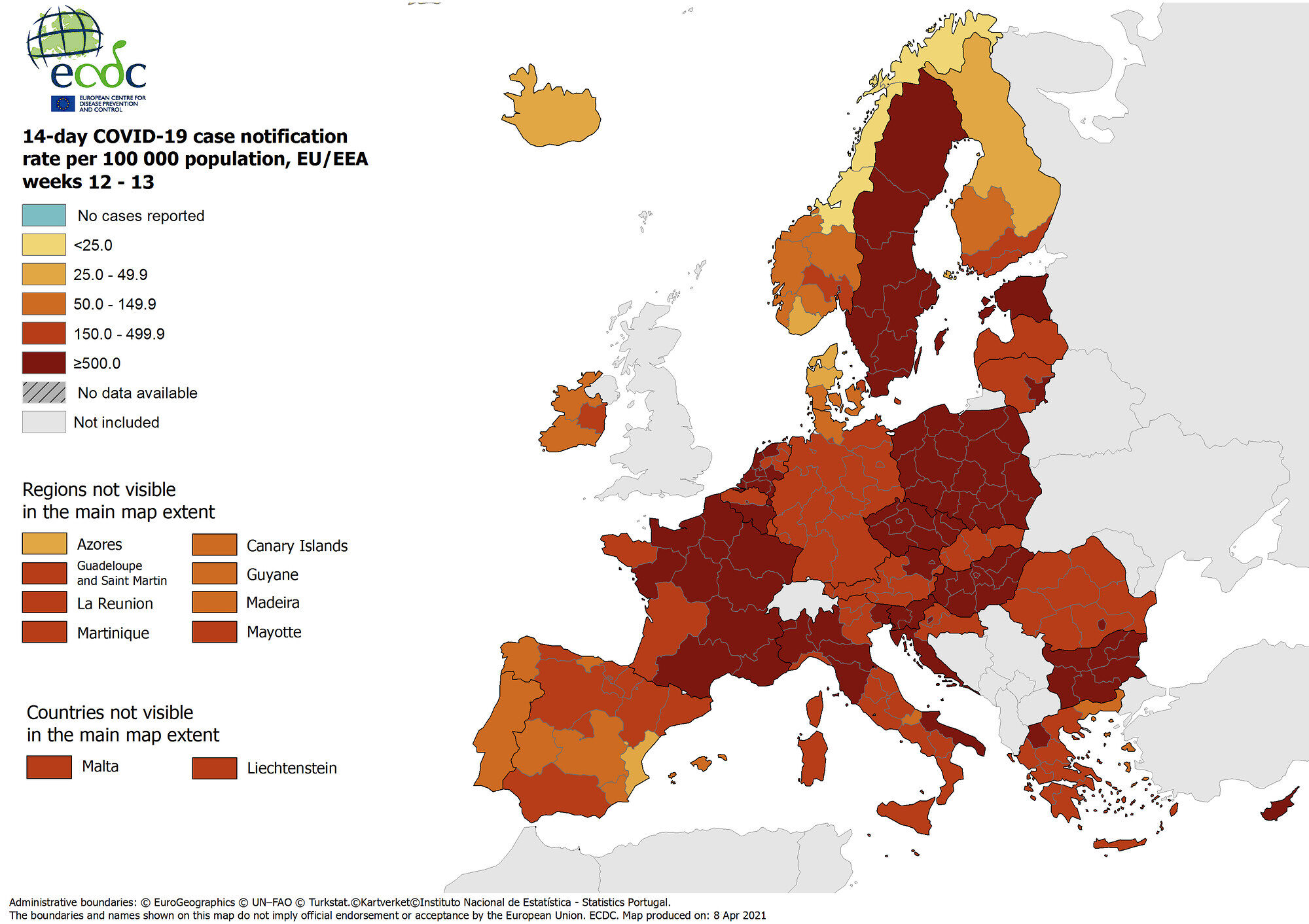 Mappa europea del Covid, la Sardegna cambia colore: da arancione a rosso