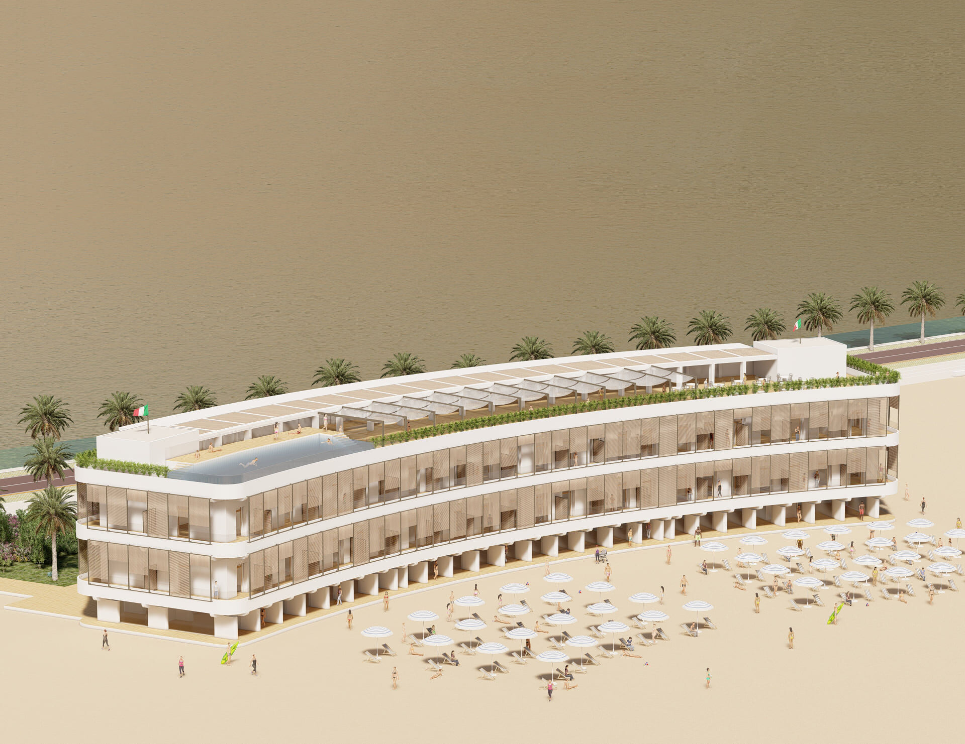 Cagliari, la proposta per l’ex Ospedale Marino: hotel extra lusso con piscina sul terrazzo