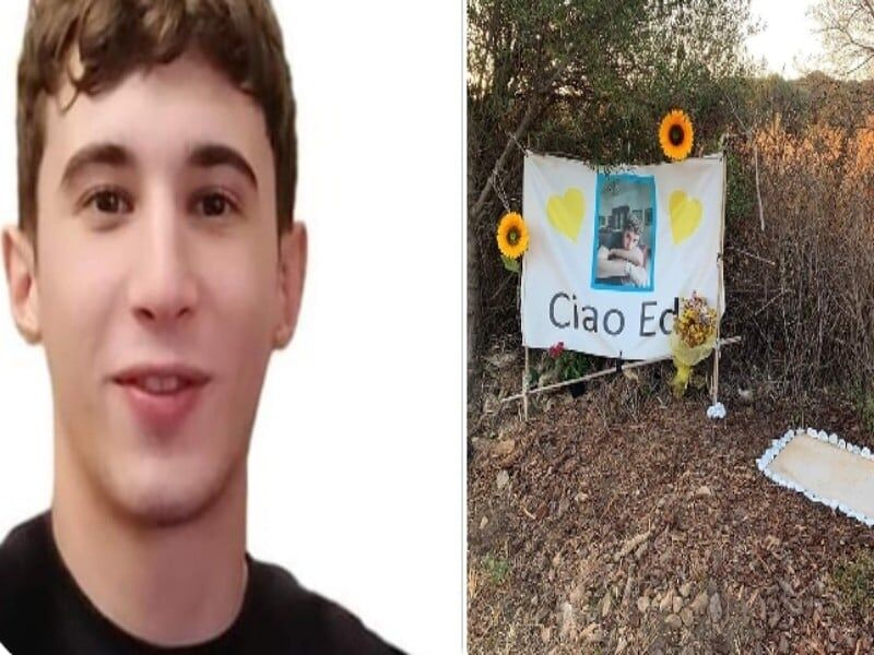 Fiori e preghiere per Edoardo Visconti, ucciso da un’auto a Villasimius un anno fa: “Aspettiamo ancora giustizia”
