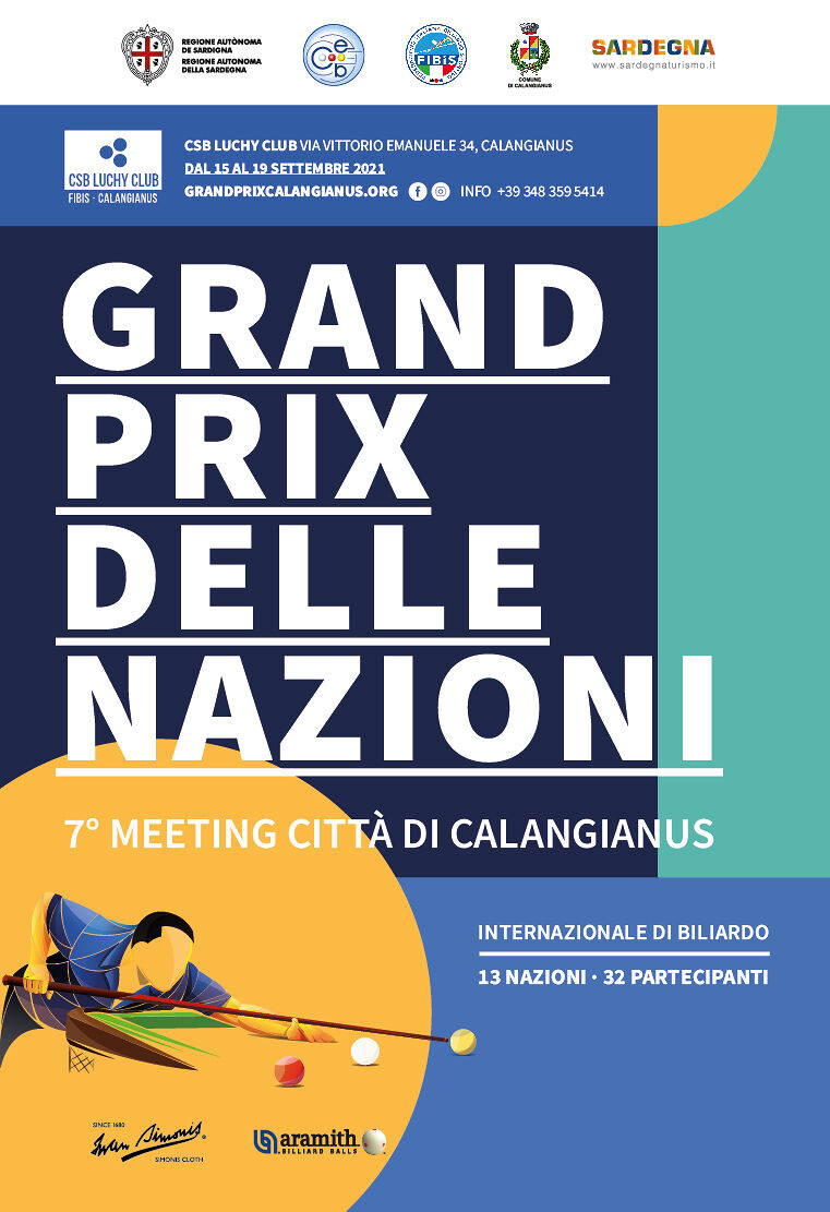 Biliardo: la Sardegna sfida l’Europa al Grand Prix delle Nazioni di Calangianus