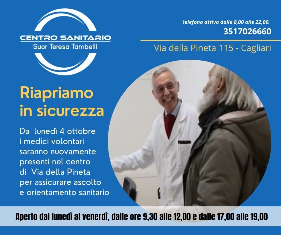Cagliari, riapre il Centro di orientamento sanitario “Suor Teresa Tambelli”