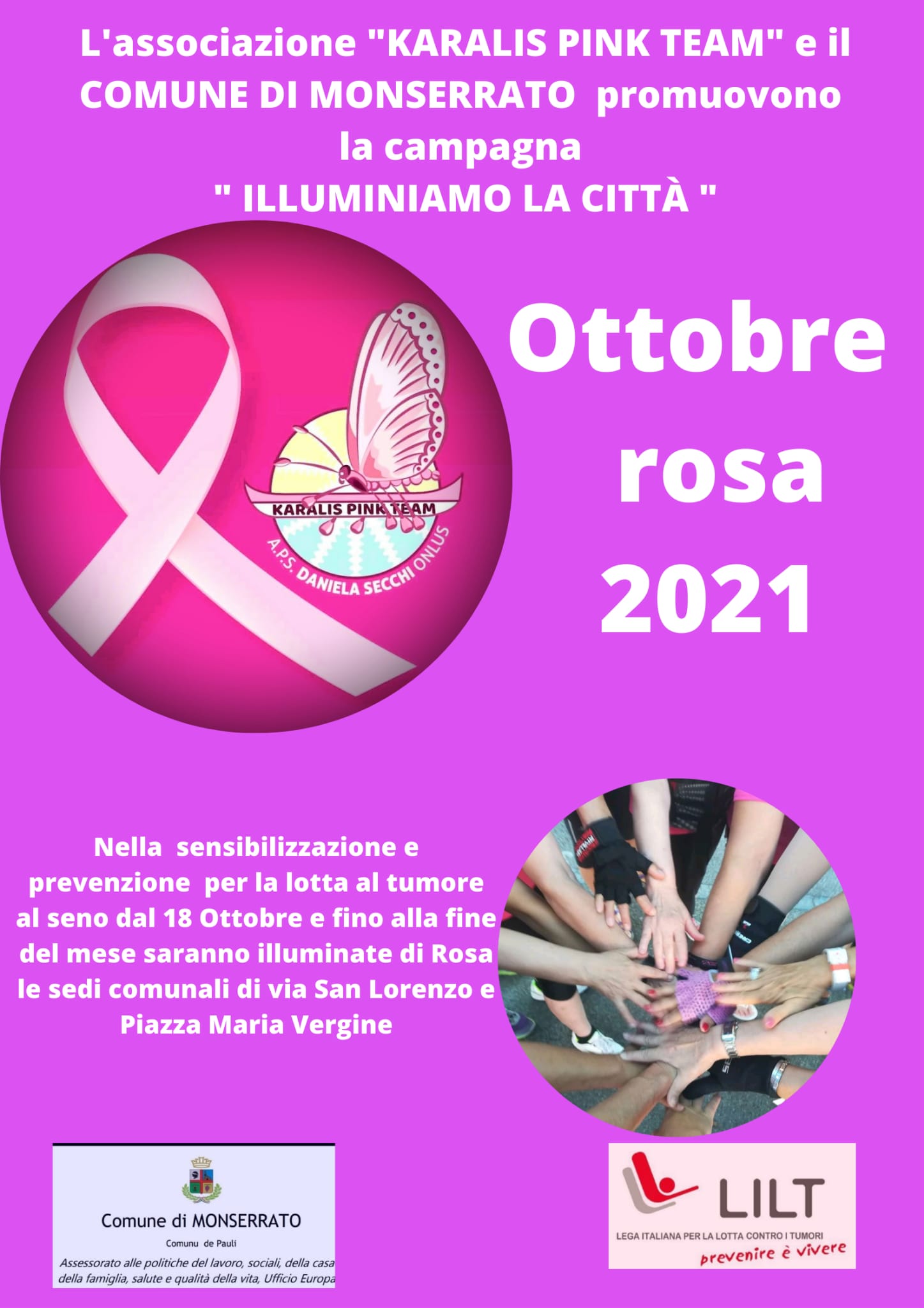 Il Comune di Monserrato aderisce alla campagna “Ottobre rosa”