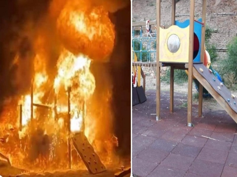 Sdegno a Villaputzu, in cenere il parco giochi: “Bravata fatta da un gruppo di bambini”