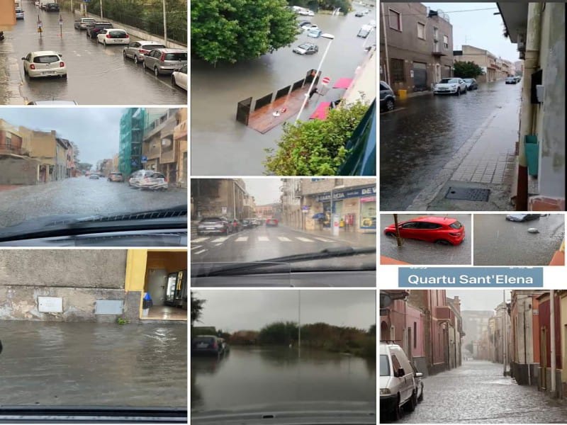 Quartu sott’acqua da via della Musica a viale Colombo sino al litorale: è caos totale -VIDEO