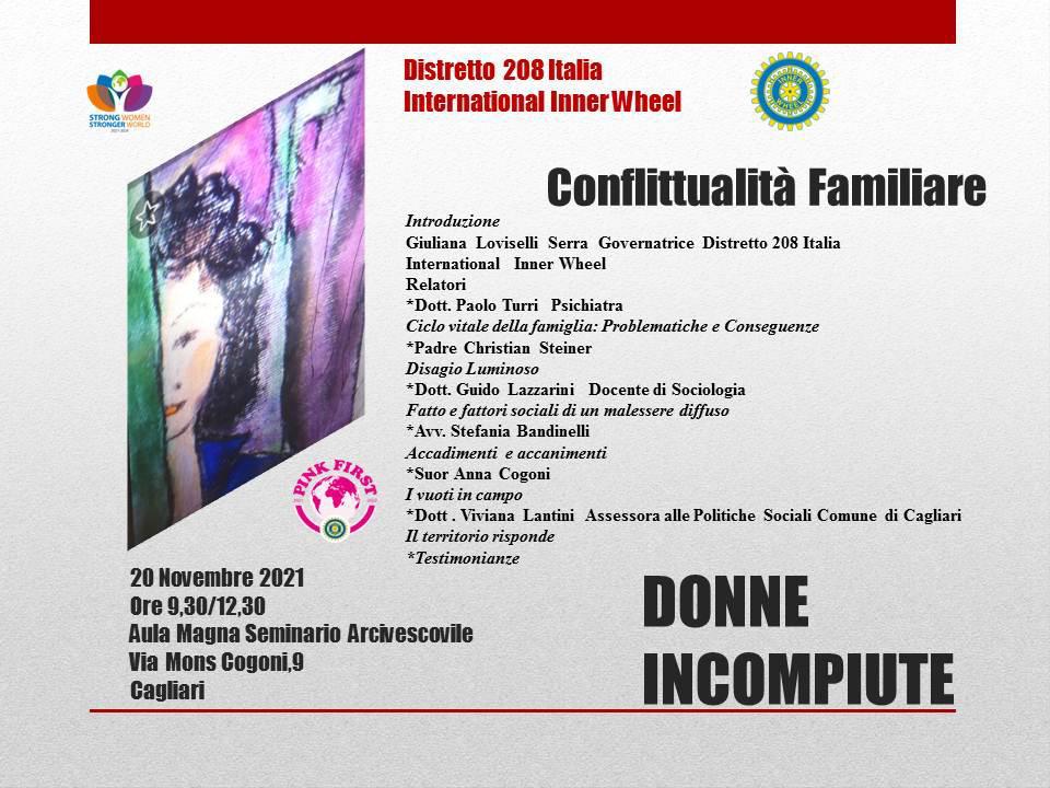 A Cagliari il convegno “Donne incompiute”: un approfondimento sulla conflittualità familiare