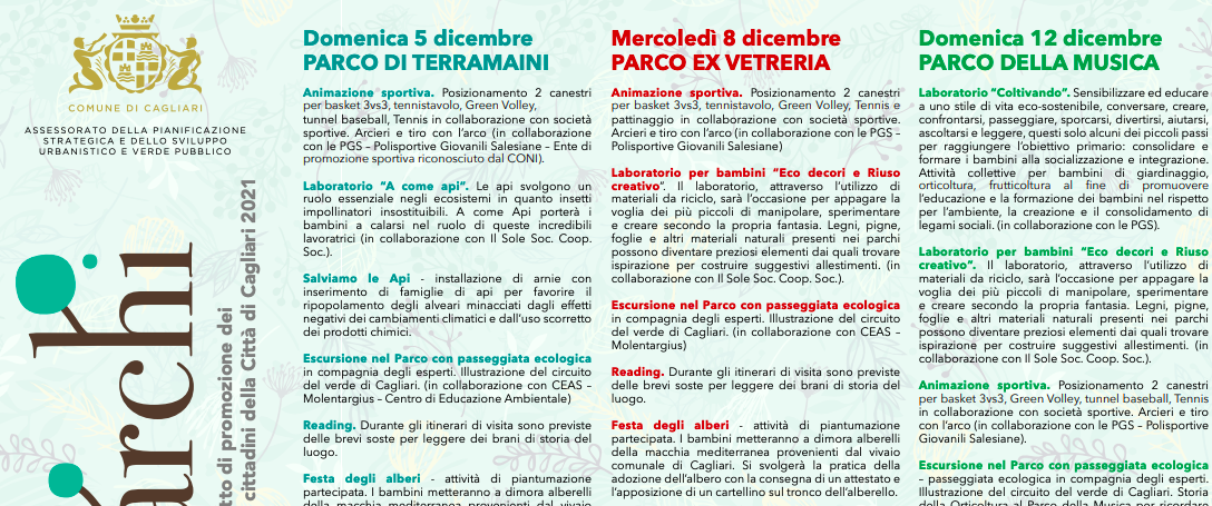 Vivere i Parchi, a Cagliari un ciclo di manifestazioni
