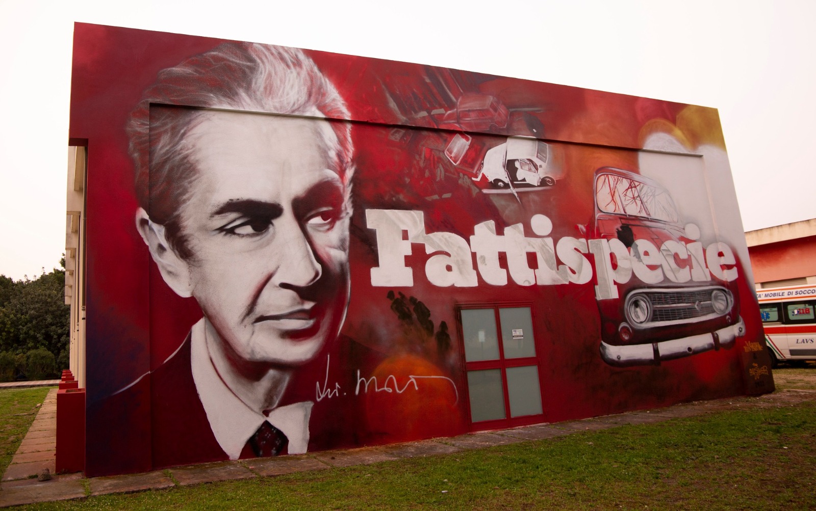 Un murale per Aldo Moro nella scuola di Pula, l’ultima opera di Manu Invisible
