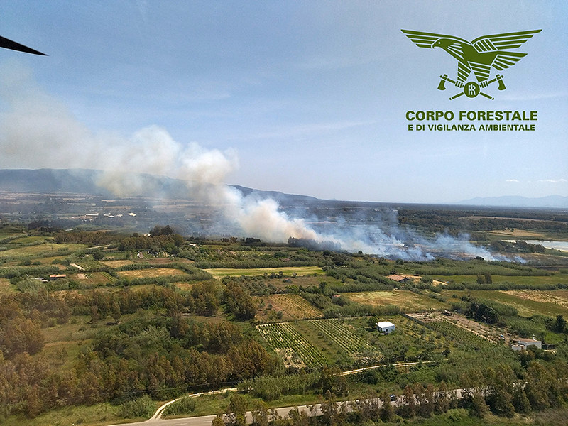 Bruciano frasche e scatenano un vasto incendio nelle campagne di Santa Giusta: 3 persone nei guai