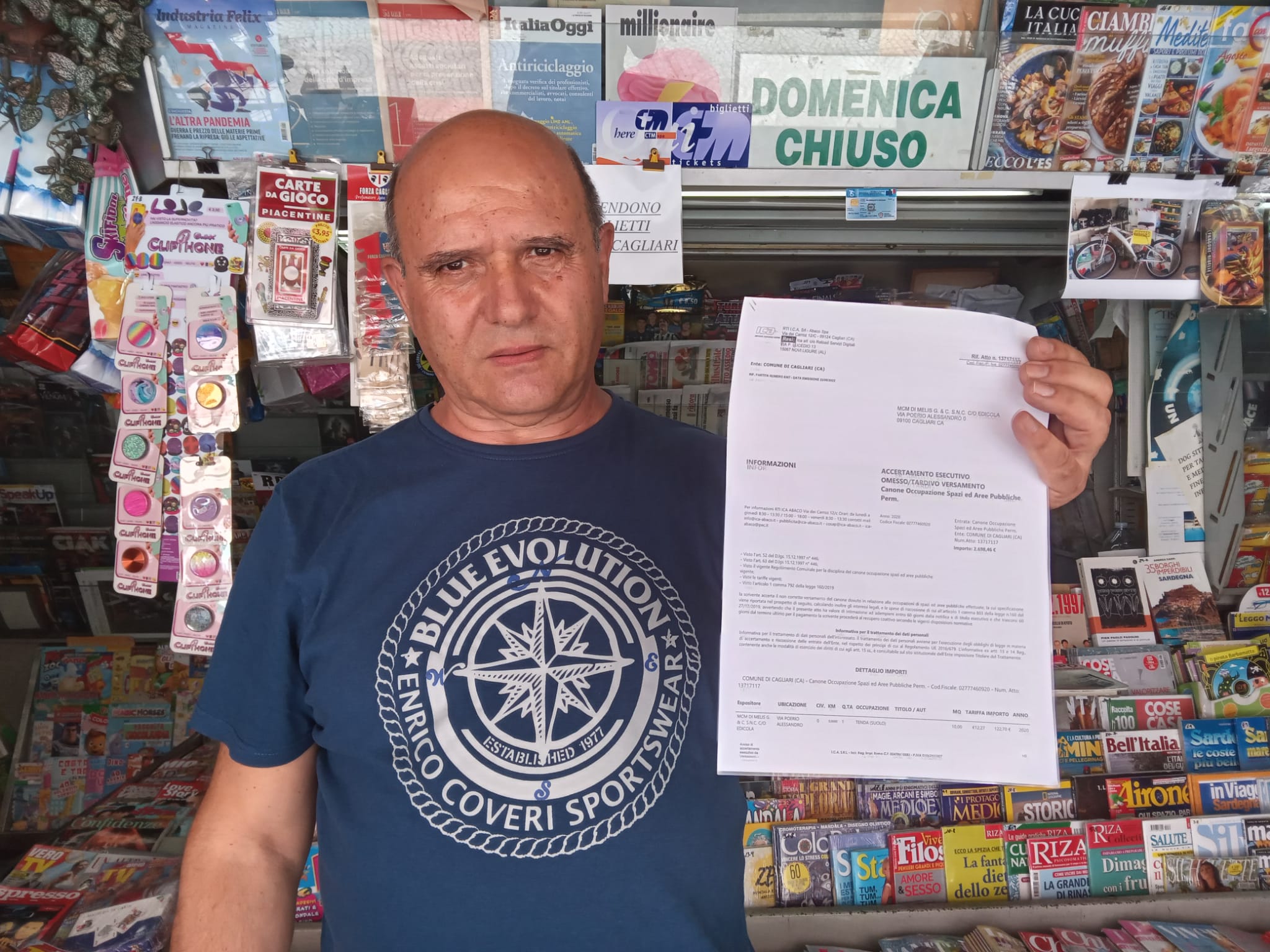 Pirri, edicolante stangato: “2600 euro di suolo pubblico da pagare nonostante il Covid”