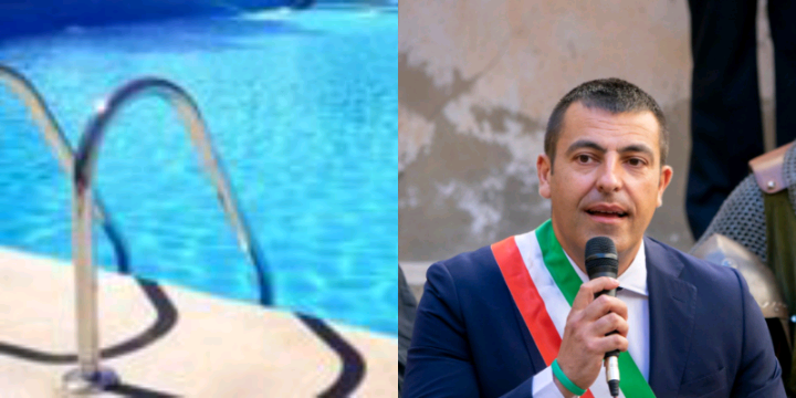 Sanluri, una piscina all’aperto con prato verde
