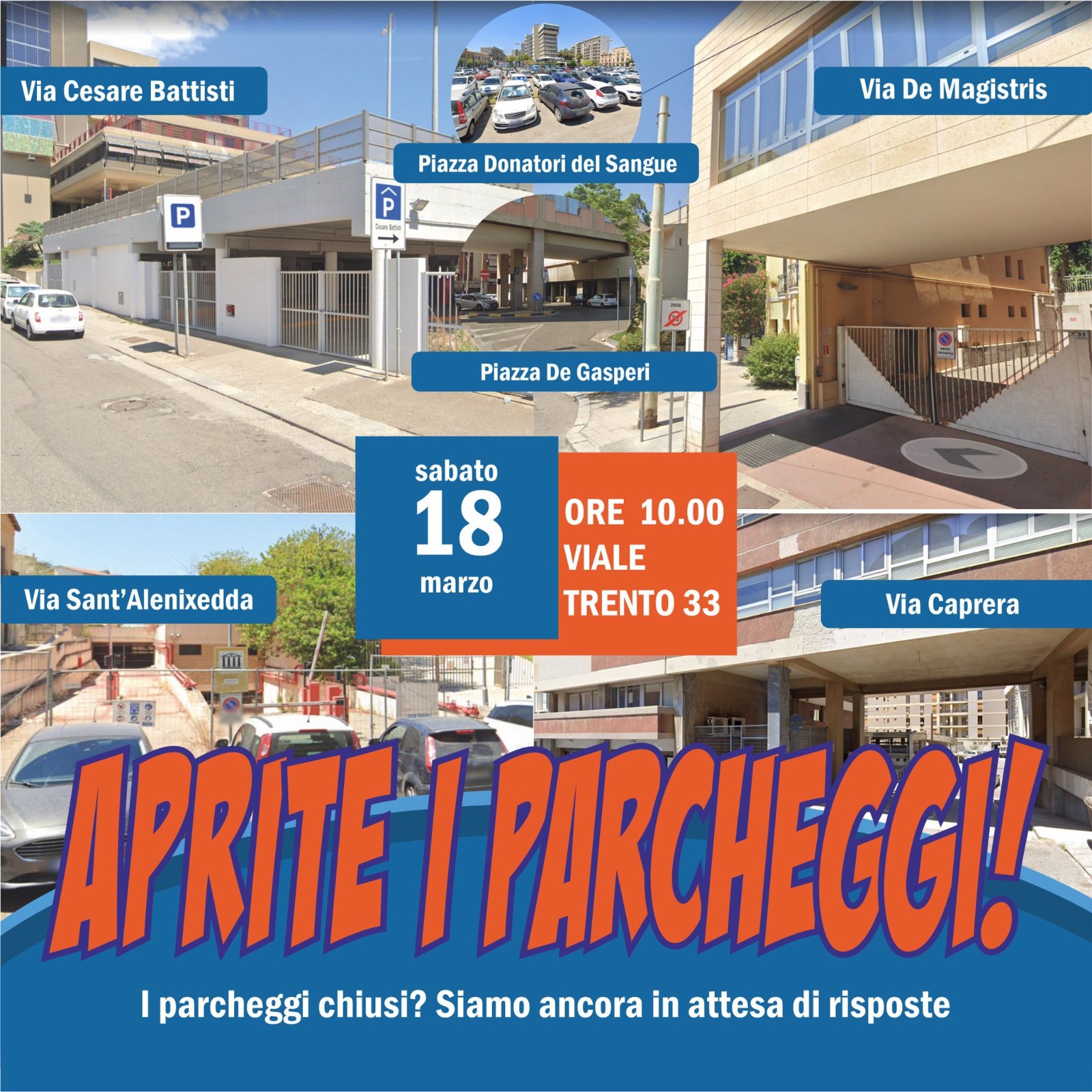 “Ottocento parcheggi pronti ma ancora sbarrati a Cagliari: Truzzu quando li apri”?