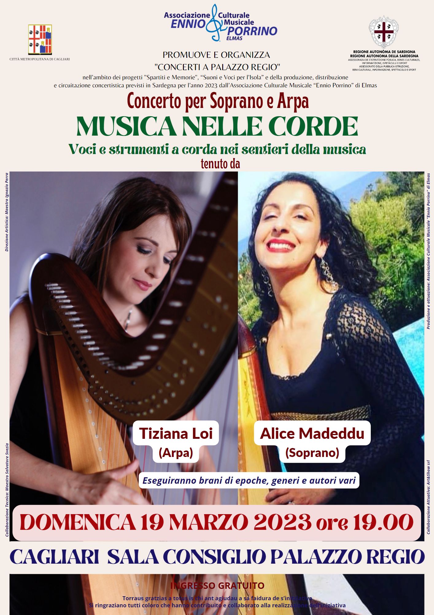 Concerto per soprano e arpa per “Musica nelle corde” a Cagliari