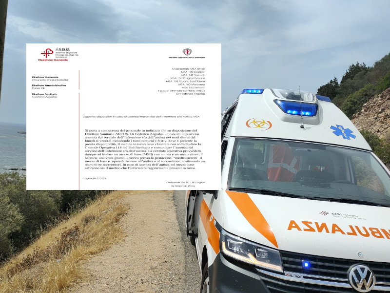 Sanità nel sud Sardegna, mancano gli infermieri sulle ambulanze? “Dalla centrale manderemo volontari soccorritori”