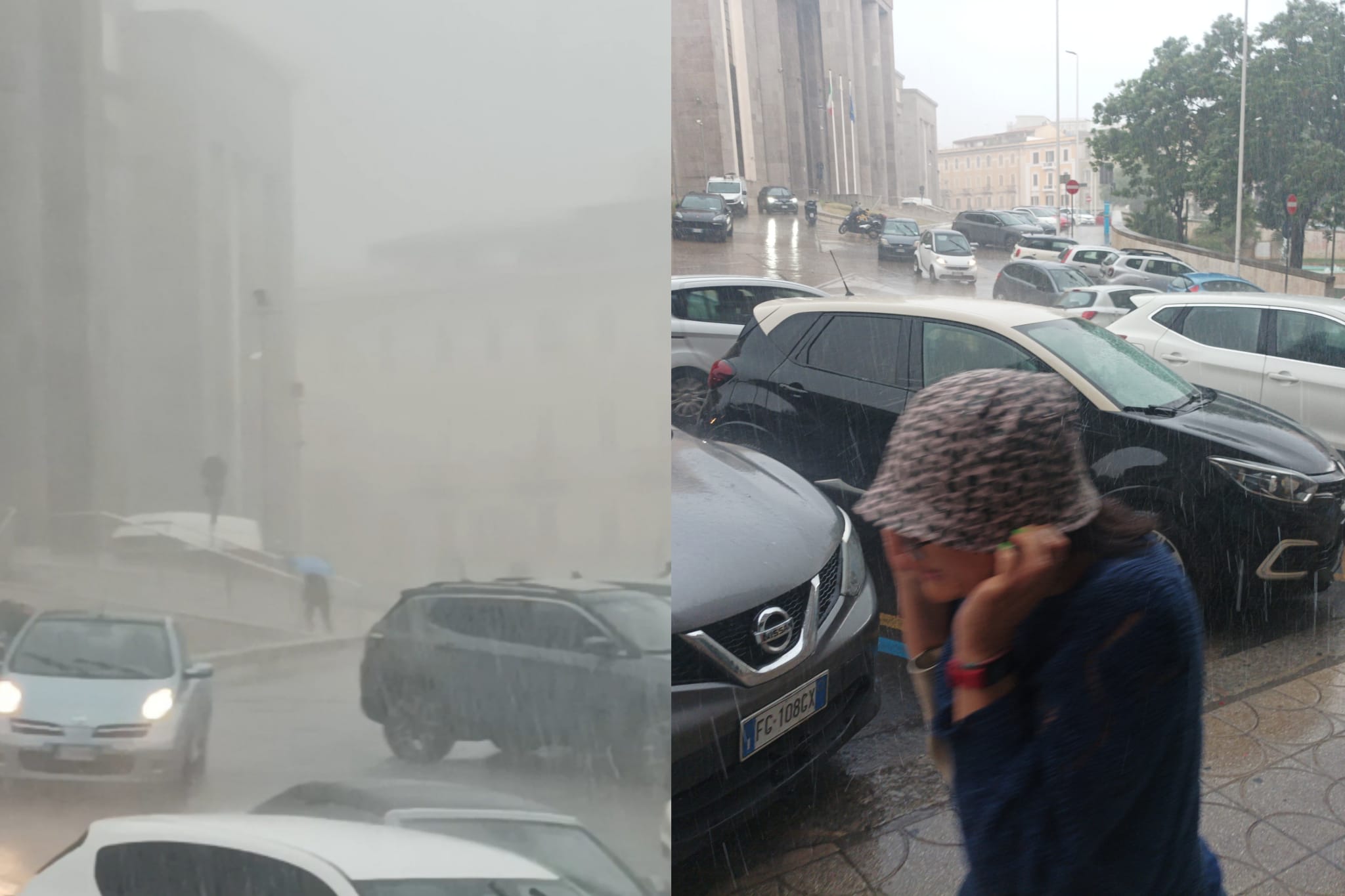 Violenta grandinata e nubifragio su tutto il Cagliaritano, strade come fiumi e traffico in tilt