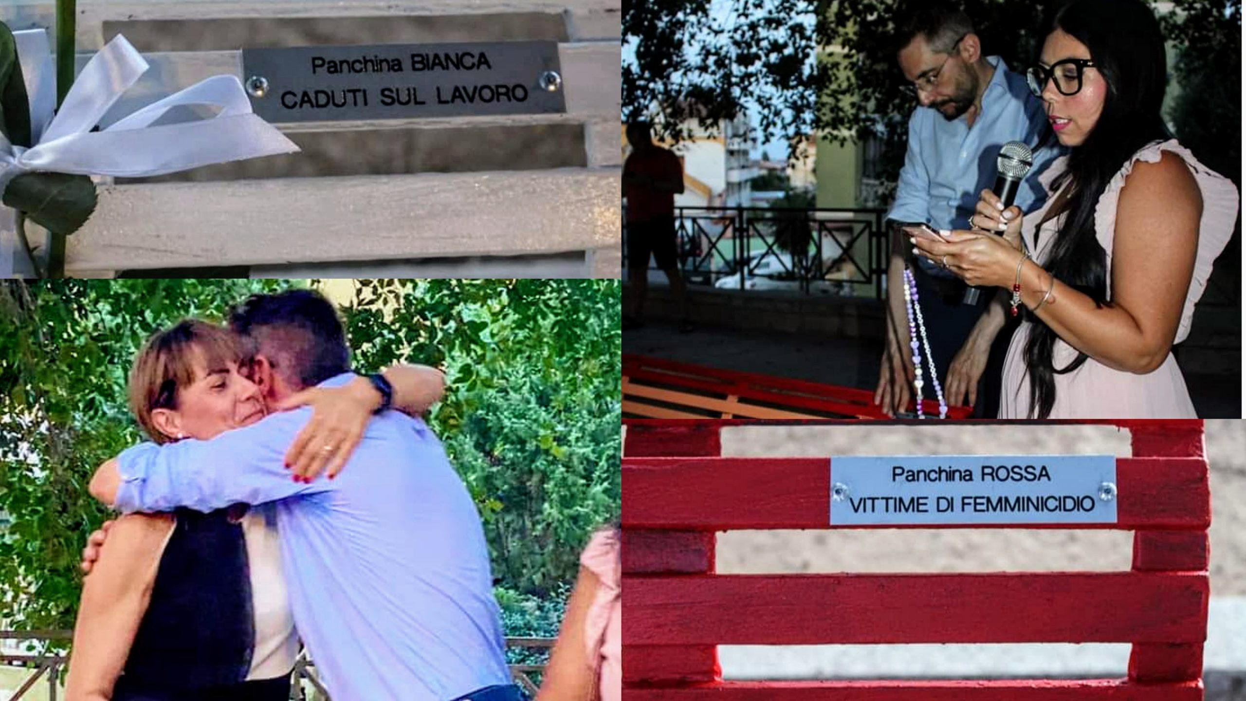 Capoterra, piazza Sardegna con tante panchine colorate