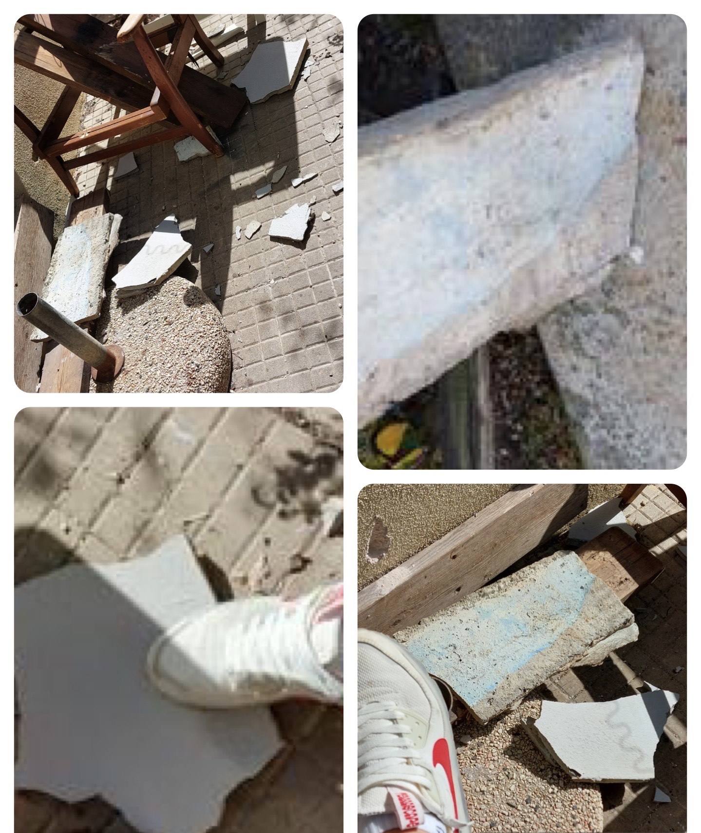 Allarme in via Luigi Rachel a Cagliari, cadono grossi pezzi di cornicioni