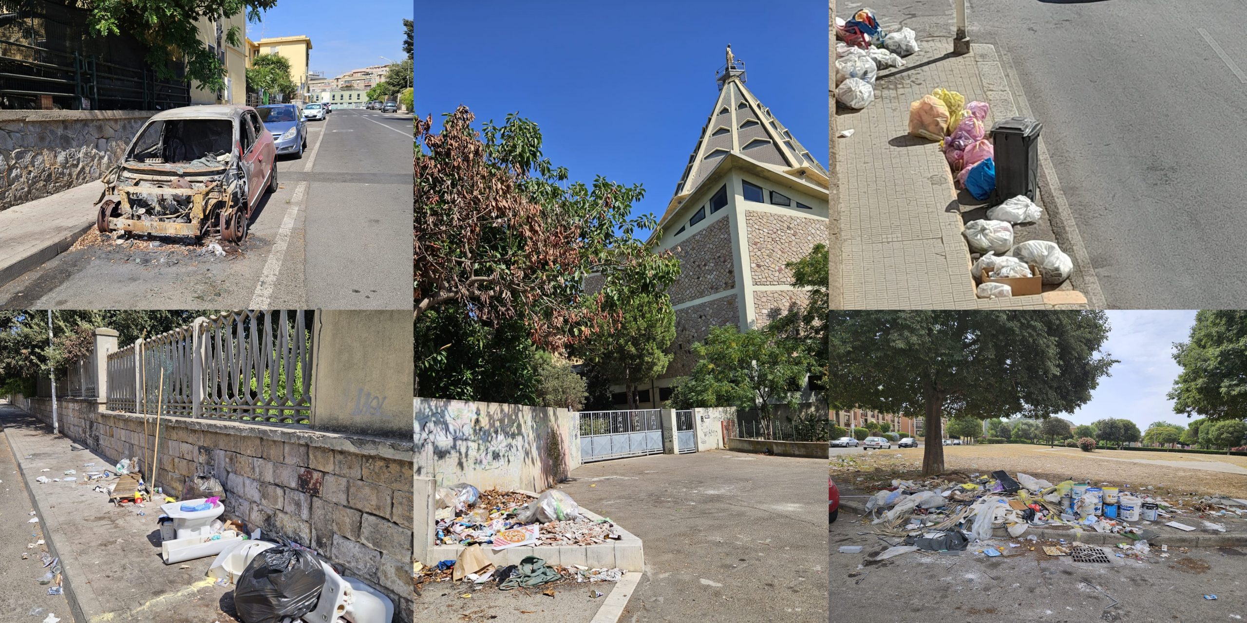 Cagliari, spazzatura gettata ovunque: regna il degrado in vari quartieri della città