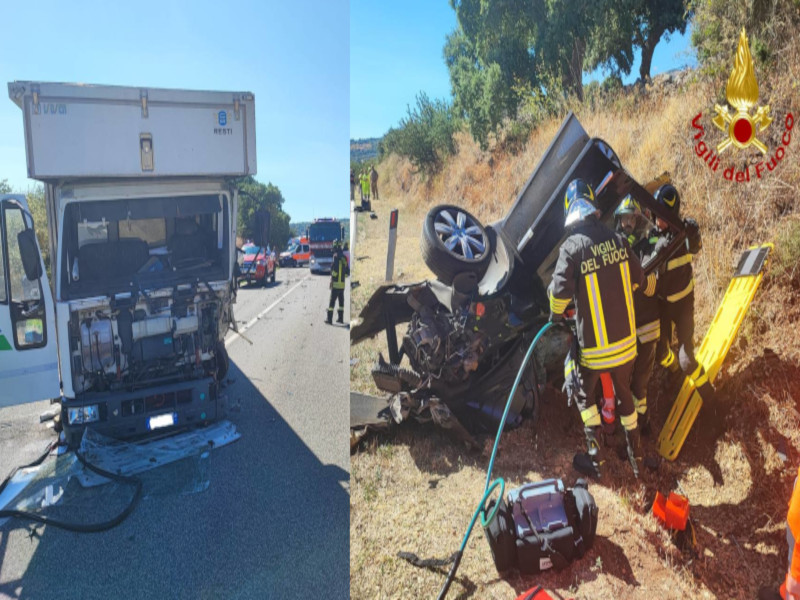 Violento schianto frontale in Sardegna, furgone contro auto: un ferito in gravi condizioni