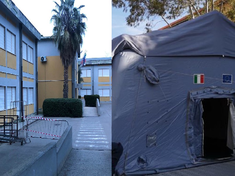 Cagliari, la scuola di via Stoccolma è inagibile: 200 bambini e prof nelle tende della protezione civile